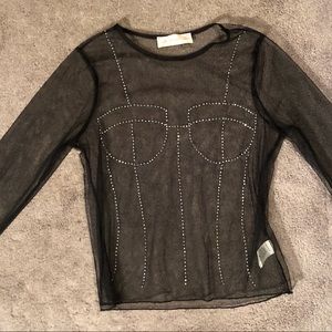 Rhinestone and mesh top